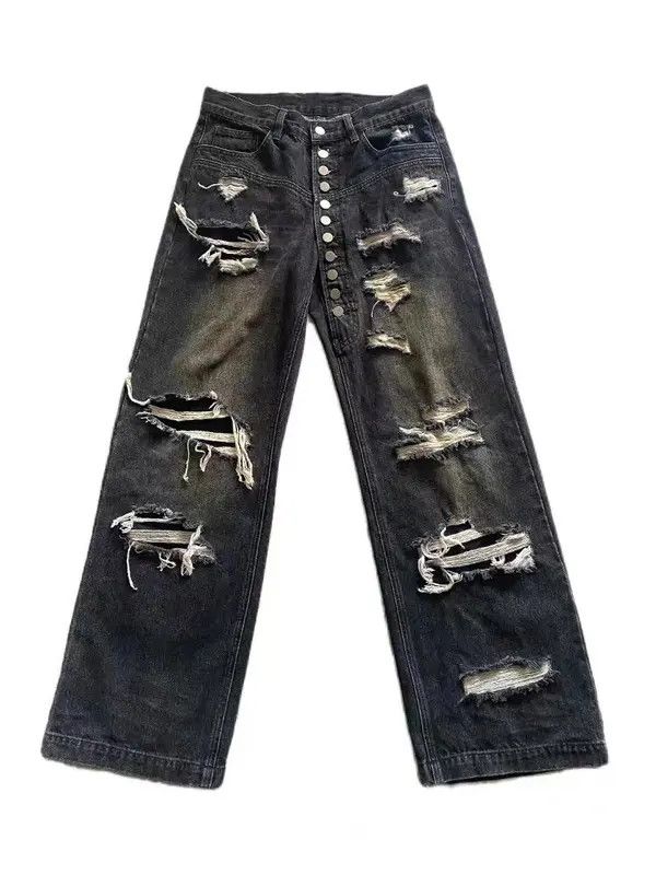 VIBE Retro distressed washed heavyweight ripped jeans Size US 32 / EU 48 - 5 Thumbnail