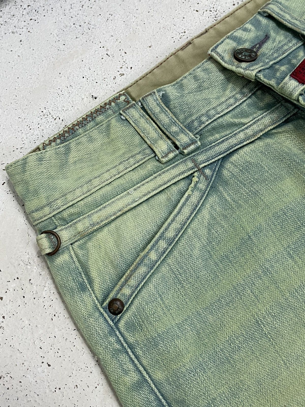 Designer × Marithe + Francois Girbaud Girbaud Green Rust Crazy Wash Flare Denim Size US 28 / EU 44 - 11 Thumbnail