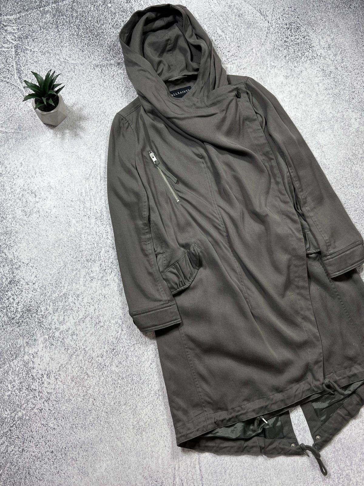 Allsaints Allsaints Portere Parka Asymmetric Jacket Coat Size S / US 4 / IT 40 - 4 Thumbnail