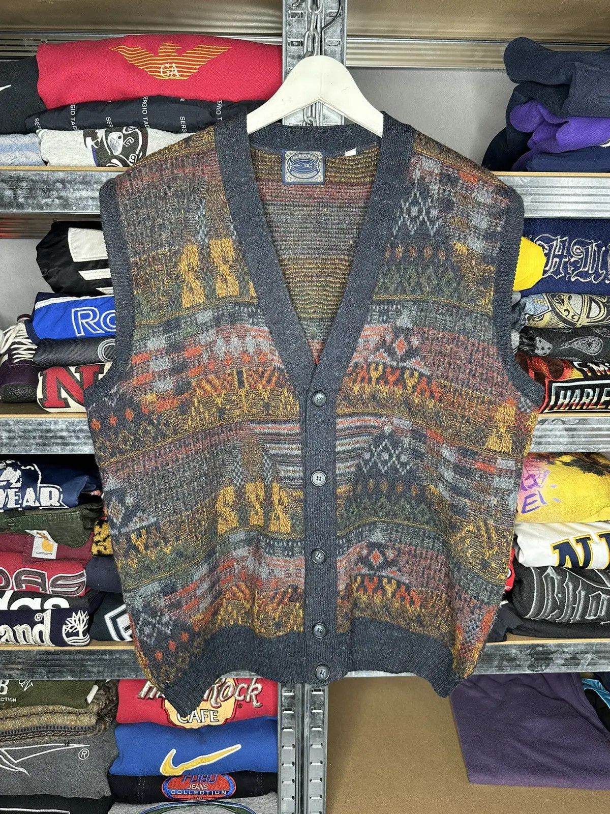 Vintage Vintage Old Money Cardigan Sweater Vest Gallery Art Knit Y2K Size US M / EU 48-50 / 2 - 1 Thumbnail