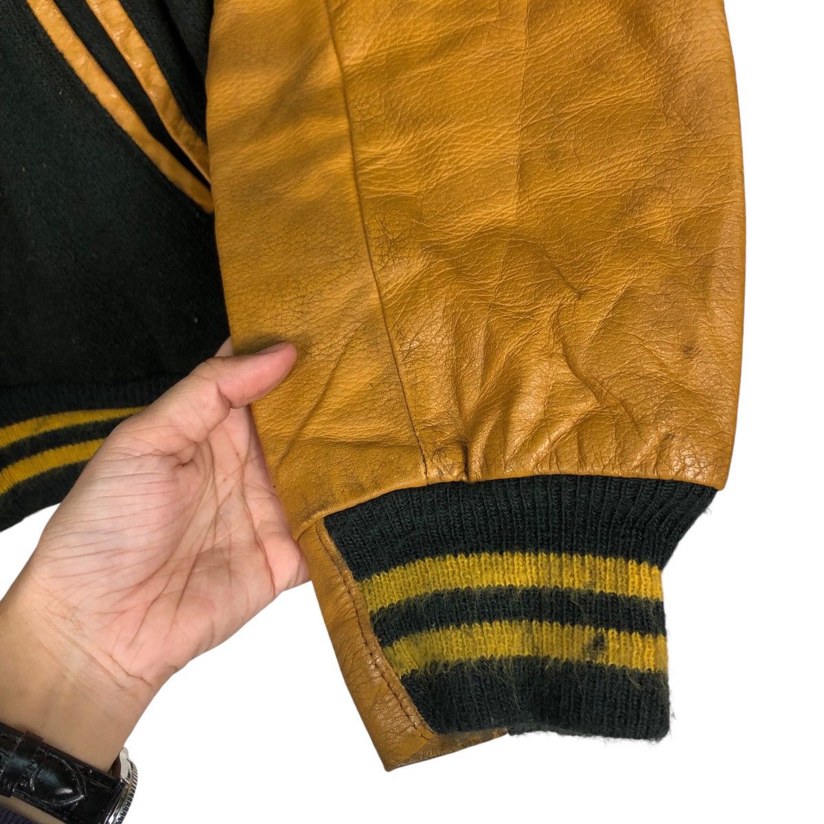 Golden Bear 📌Vintage Varsity Leather Jacket Golden Bear Made in Usa Size US L / EU 52-54 / 3 - 16 Thumbnail