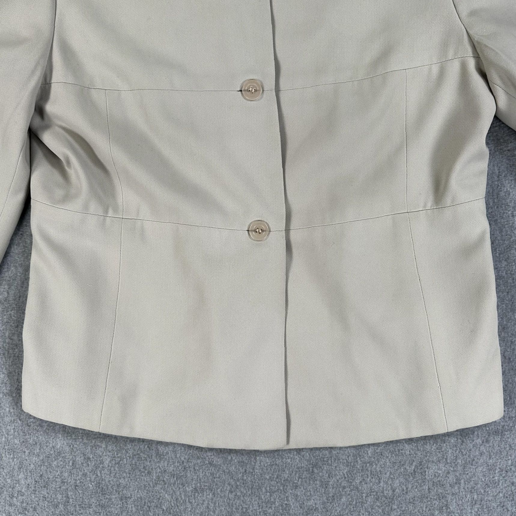 Vintage VINTAGE Harve Benard Collection Blazer Jacket Womens Medium Beige Lined Tailored Blazer, Women, M, Beige, Twill, Lined, Tailored, Business, Workwear Size M / US 6-8 / IT 42-44 - 6 Thumbnail