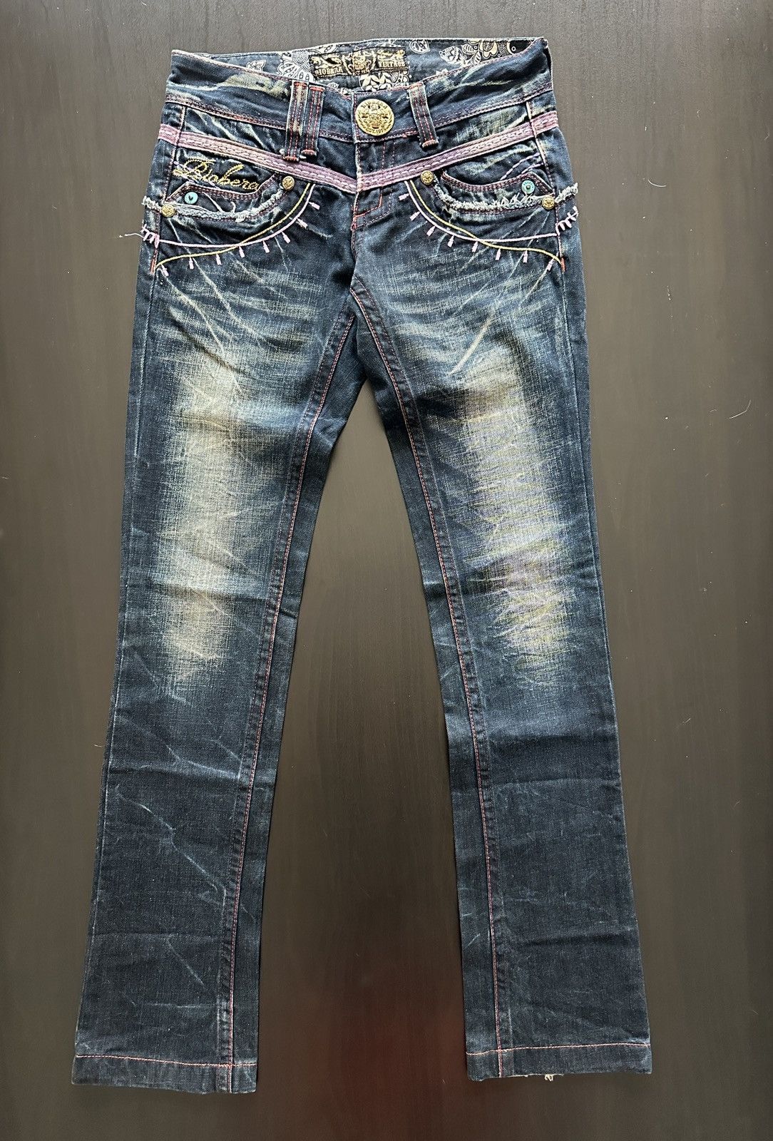 Japanese Brand Riobera Y2K Flared Denim Jeans Japanese Archive Fairy Grunge Size 25" / US 0 / IT 36 - 1 Thumbnail