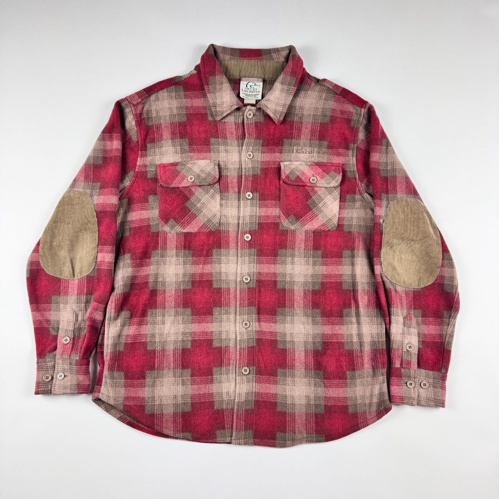 Orvis Ducks Unlimited Fleece L Plaid Hunting Shacket Workwear Size US L / EU 52-54 / 3 - 1 Thumbnail