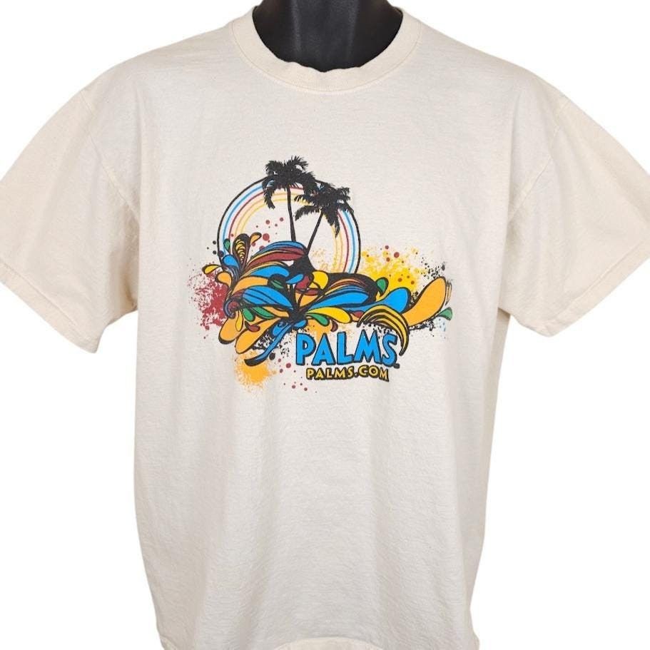 Vintage Vintage Palms Casino T Shirt Mens Size Large Cream Y2K Vegas Size US L / EU 52-54 / 3 - 1 Thumbnail