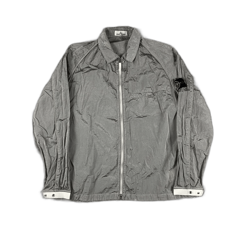 Stone Island Silver Metallic Nylon Jacket by Stone Island Size US XXL / EU 58 / 5 - 1 Thumbnail
