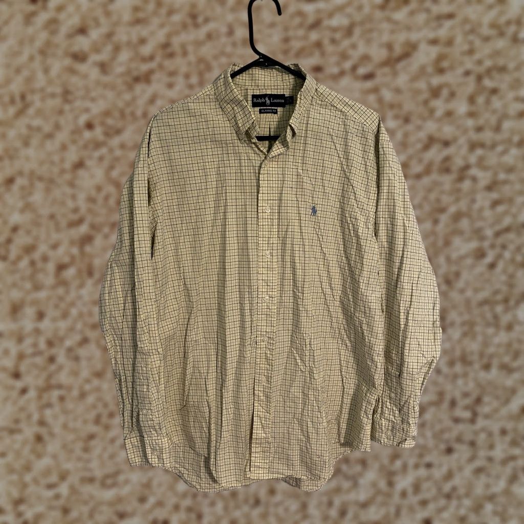 Polo Ralph Lauren Polo Ralph Lauren Yellow Check Shirt Adult Large Size US L / EU 52-54 / 3 - 1 Thumbnail