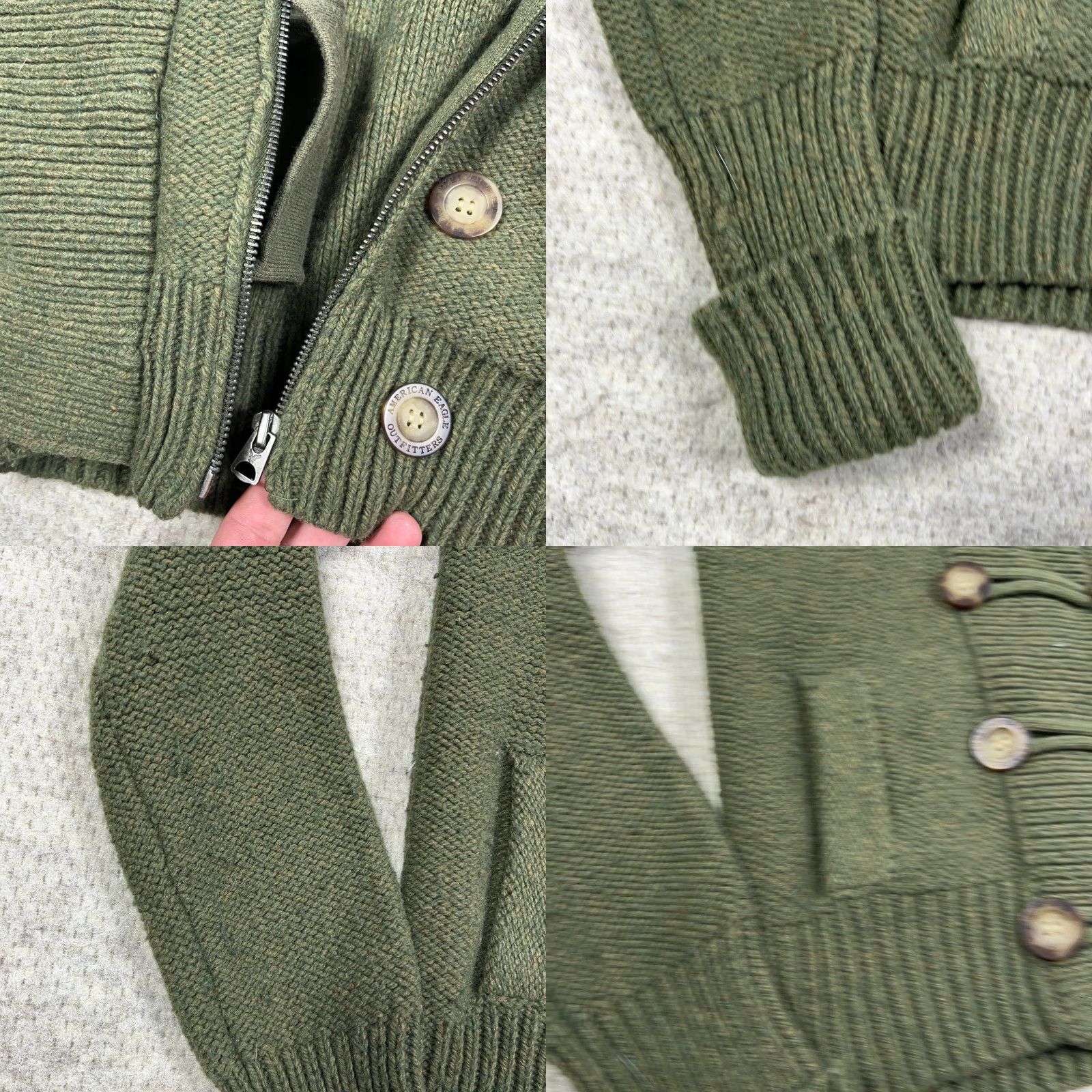 American Eagle Outfitters VINTAGE American Eagle Outfitters Cardigan Women M Gray Knit Wool Acrylic Nylon Heavy Military Army Pockets All Seasons Cardigan Size M / US 6-8 / IT 42-44 - 8 Thumbnail