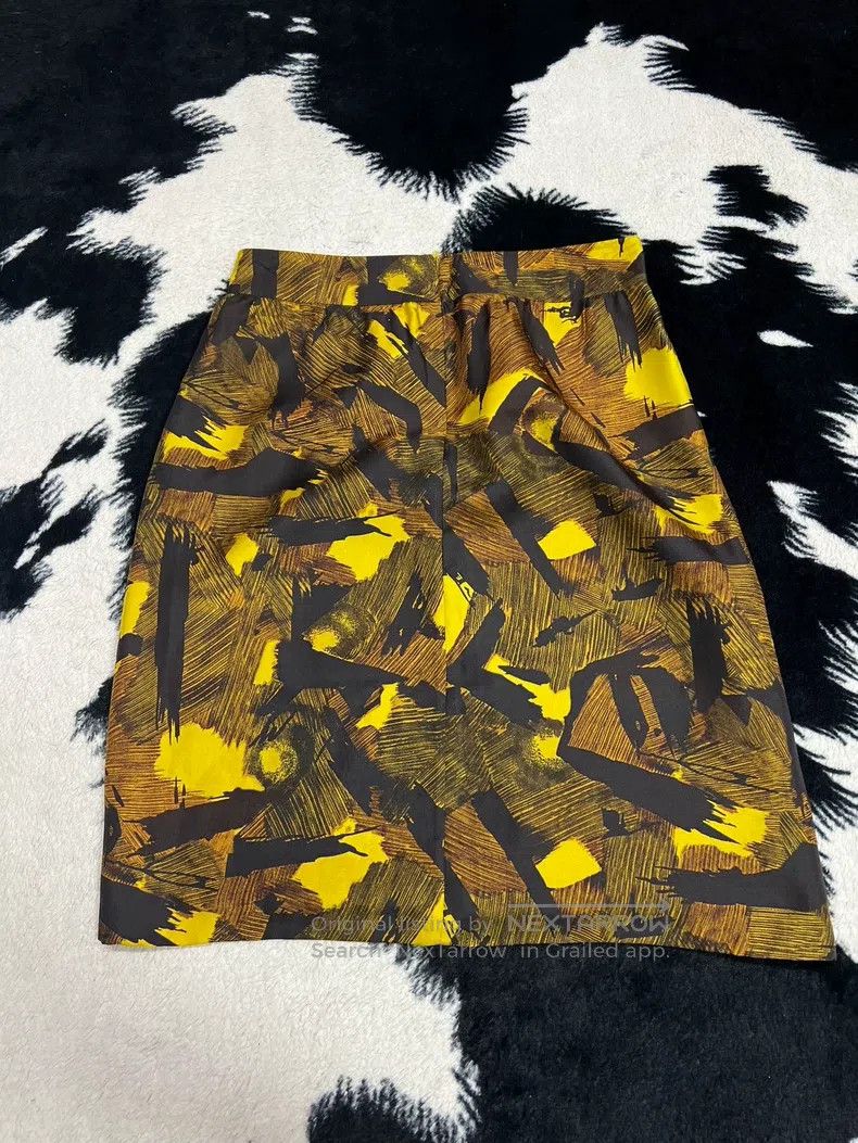 Dries Van Noten Dries Van Noten Yellow Silk Midi Skirt Size 42" / US 20 - 5 Thumbnail
