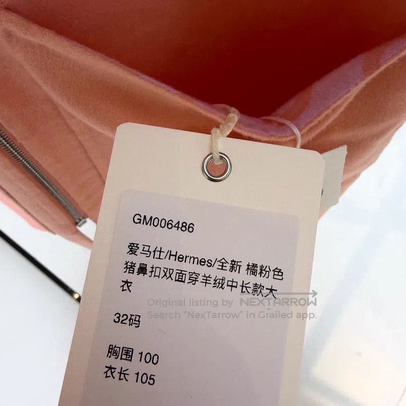 Hermes Hermes Peach Pink Pig Nose Button Double-Sided Wear Cashme Size 4XL / US 24-26 - 8 Thumbnail