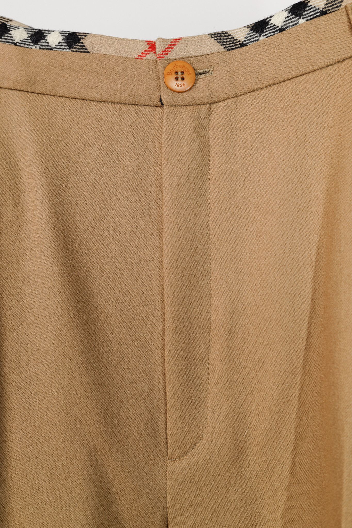 Burberry Burberry Tan Wool Check-Trim Trousers Size US 32 / EU 48 - 7 Thumbnail