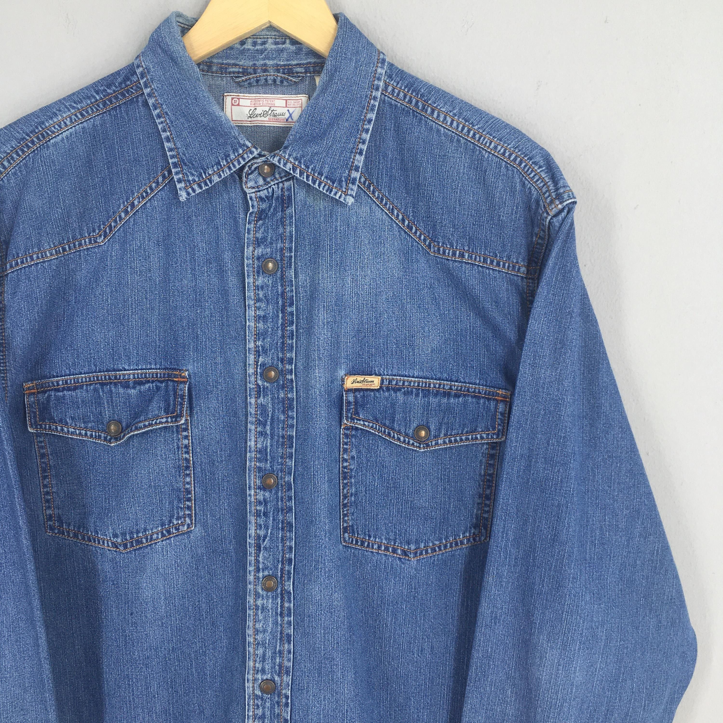 Jean × Levi's × Vintage Vintage Levis Strauss Western Jeans Shirt Large Size US L / EU 52-54 / 3 - 2 Thumbnail