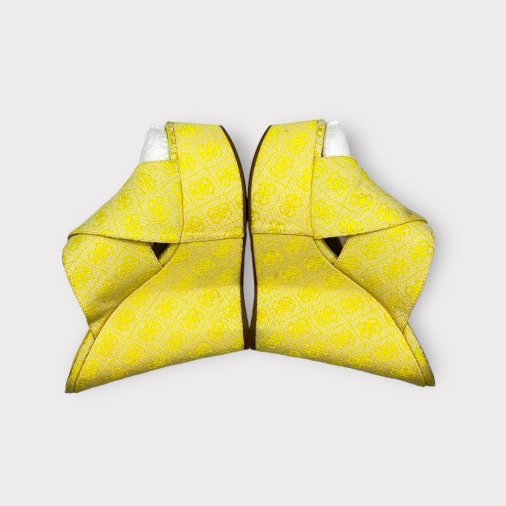 Guess Guess Teisha Womens 8 Platform Wedge Logo Wrap Sandal Yellow Size US 8 / IT 38 - 6 Thumbnail