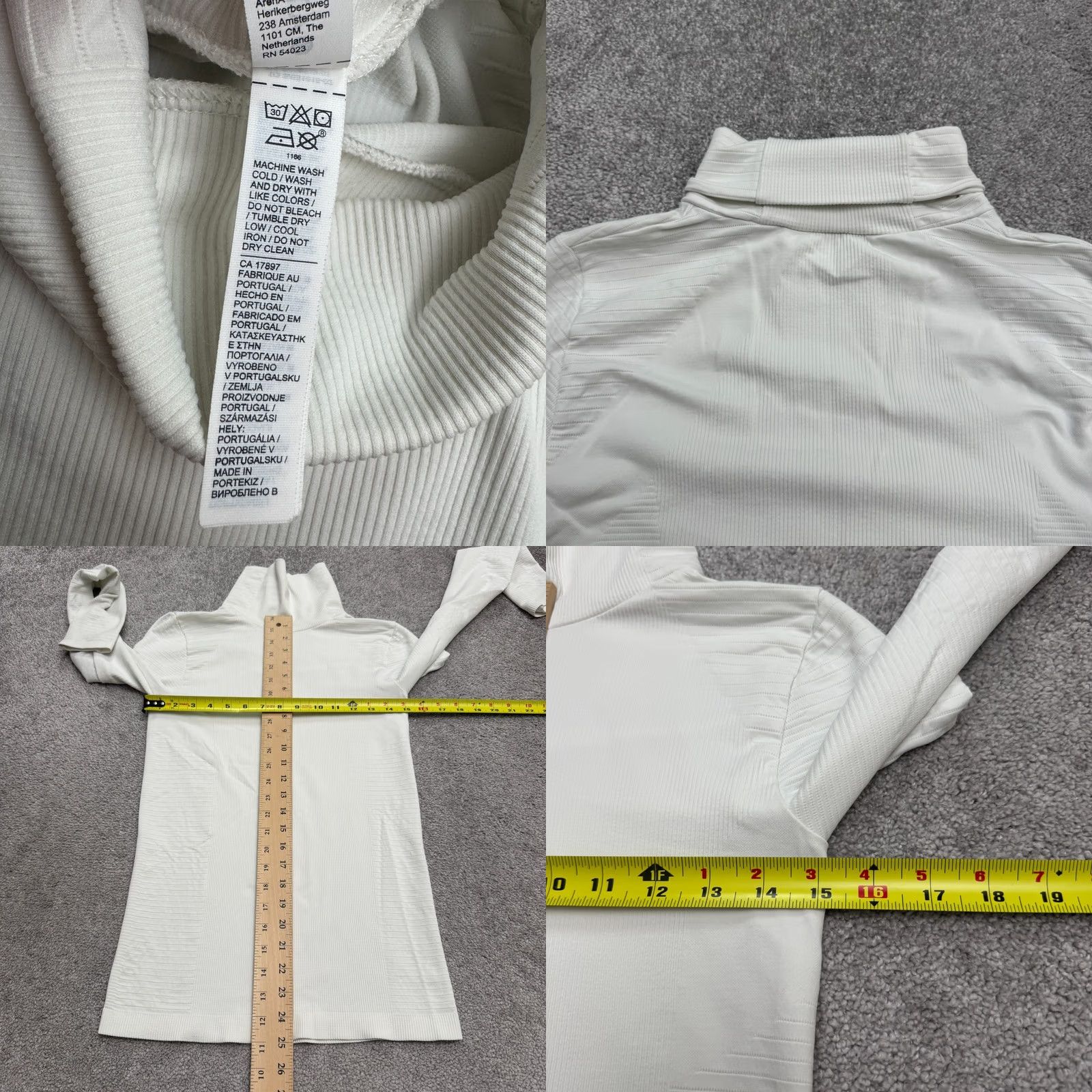 Athleta Athleta Flurry Blizzard Rib Turtleneck Seamless Base Layer Shirt Size S White Size S / US 4 / IT 40 - 8 Thumbnail