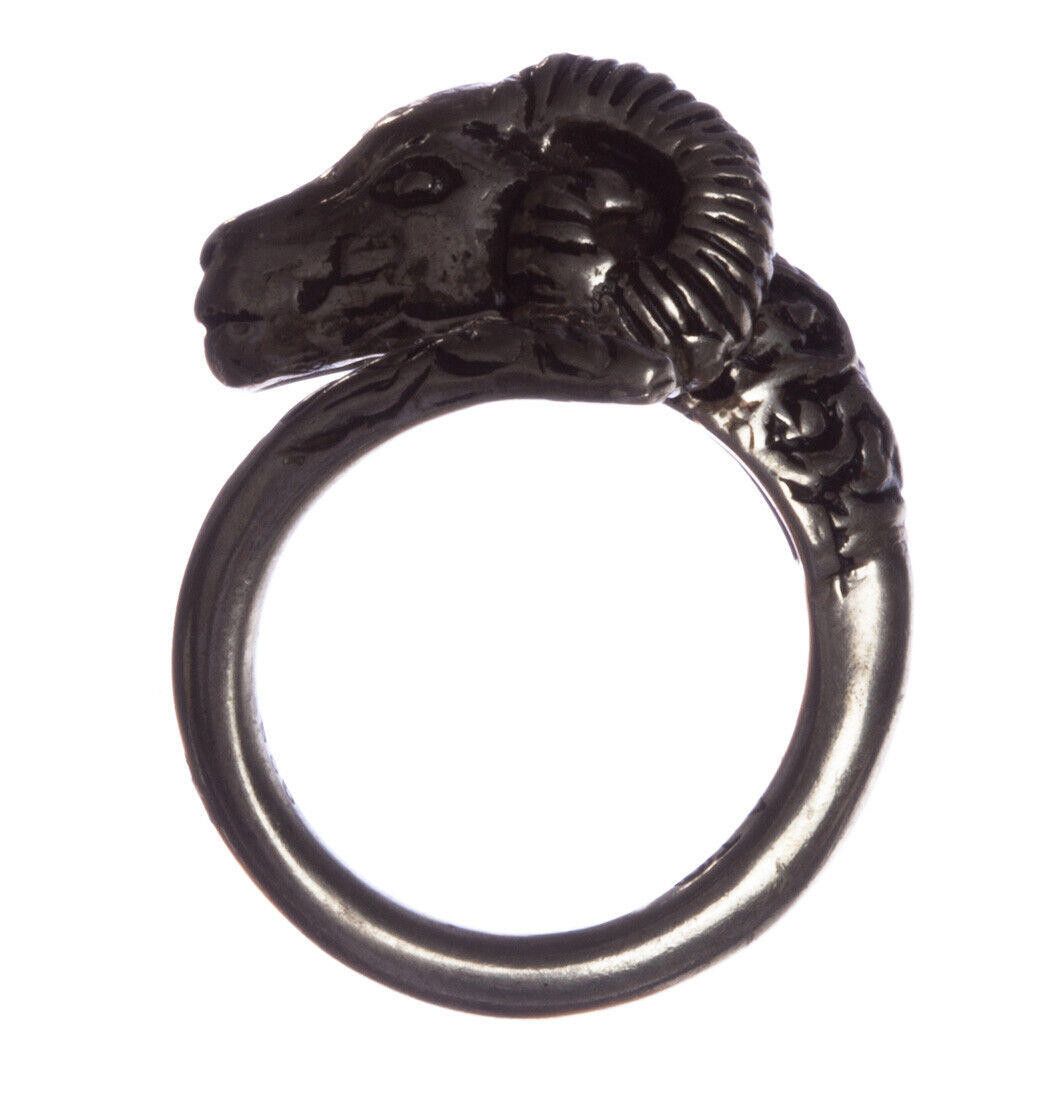 Handmade Silver RamHead with Wrap Band in Antique Finish Alberto Juan Size ONE SIZE - 4 Thumbnail
