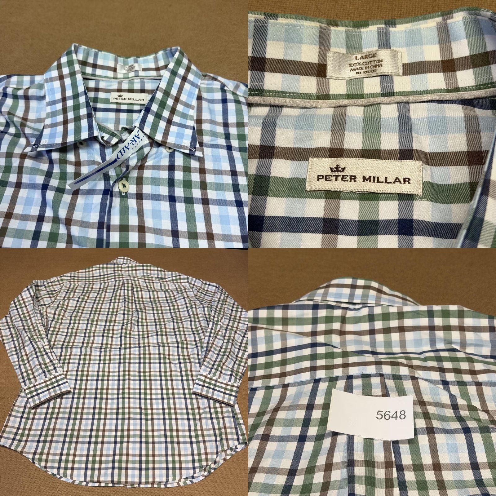 Peter Millar Peter Millar Shirt Mens Large Multicolor Plaid Cotton Button Up Long Sleeve Size US L / EU 52-54 / 3 - 8 Thumbnail