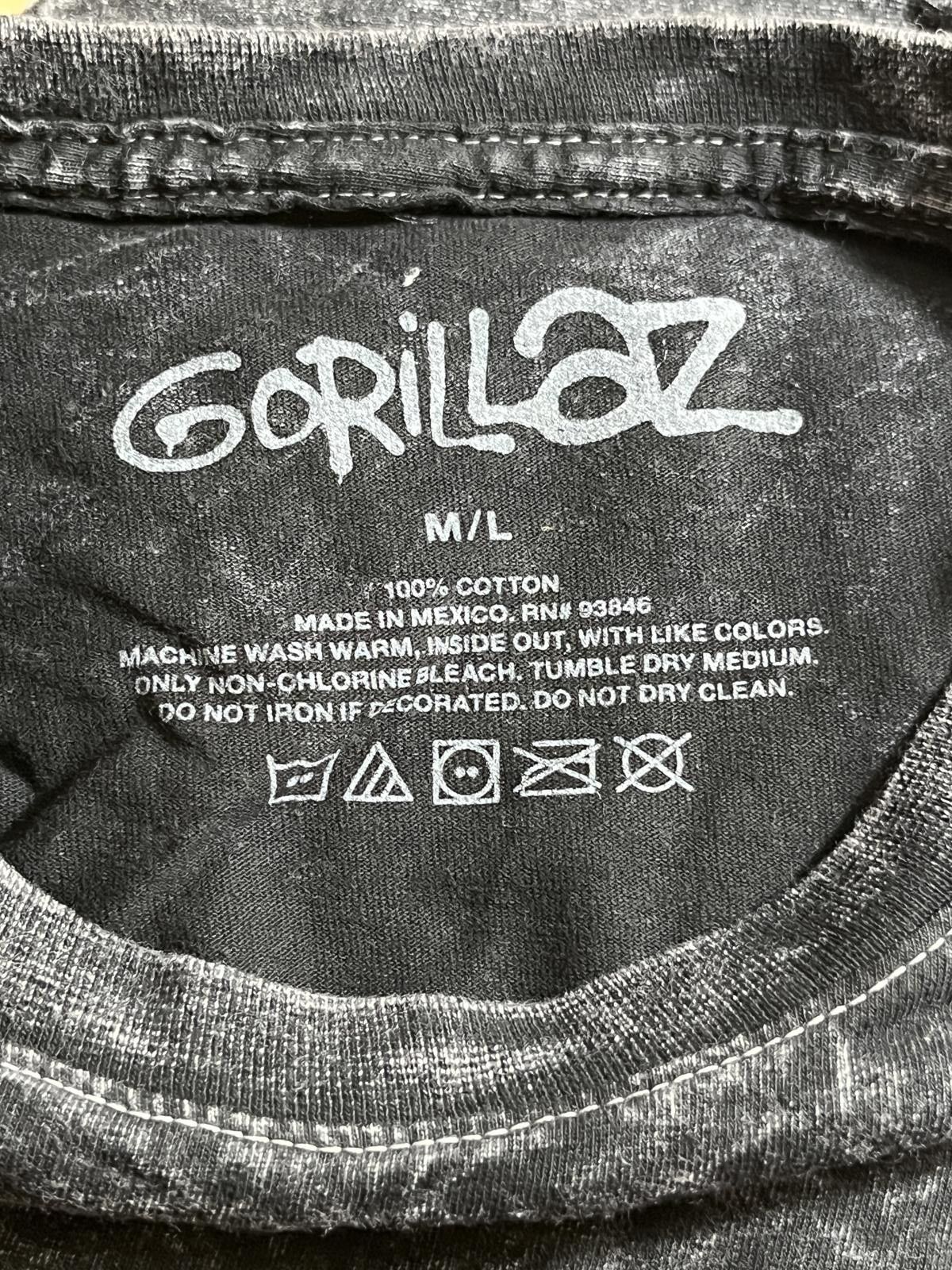 Designer Gorillaz Band T-shirt Group with Deer Stonewashed Shirt M/L Size US L / EU 52-54 / 3 - 2 Thumbnail