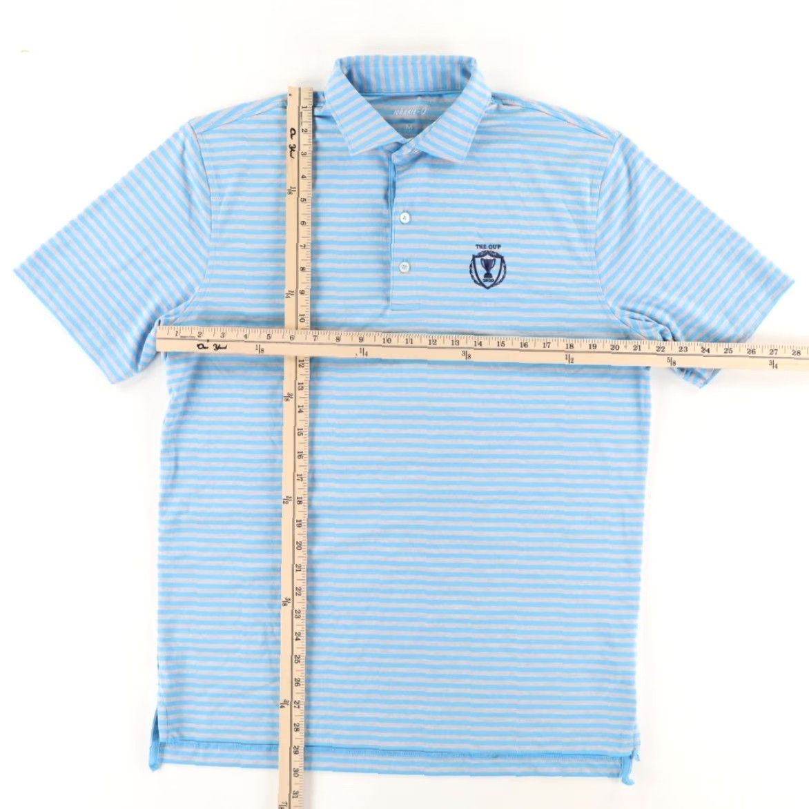johnnie-O Johnnie-O The Cup Performance Stretch Striped Polo Shirt Blue Men M Size US M / EU 48-50 / 2 - 3 Thumbnail