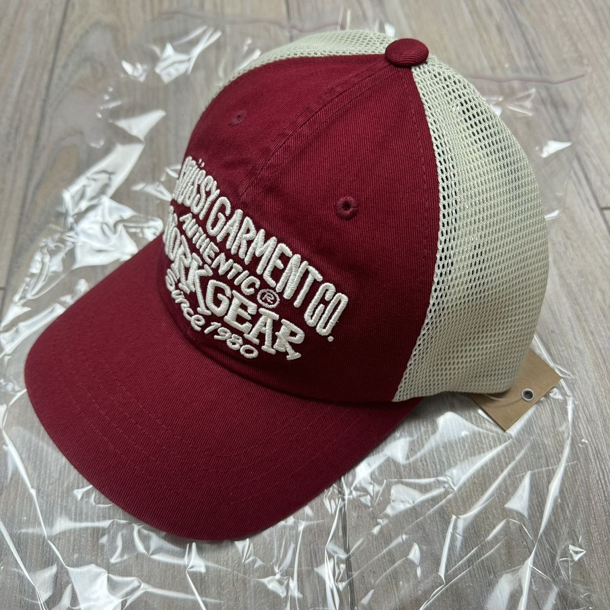 Stussy Stussy Low Pro Workgear Strapback Red Trucker Mesh Hat Size ONE SIZE - 8 Thumbnail