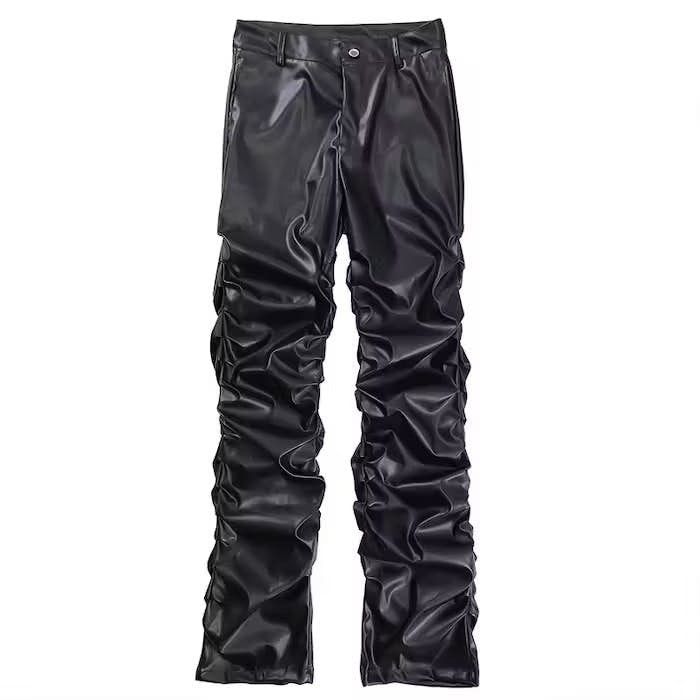 Japanese Brand × Vintage Loose Ruched Casual Pu Leather Pants Size US 32 / EU 48 - 8 Thumbnail