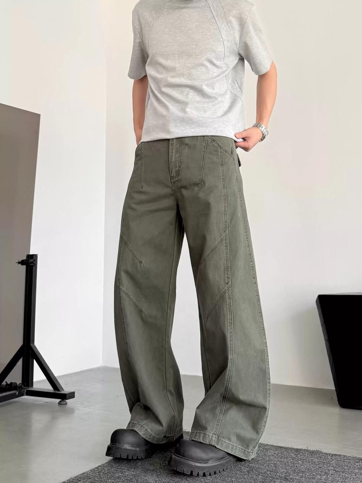 Jean Olive Wide Leg Jeans, Loose Fit Pants Size US 32 / EU 48 - 2 Thumbnail