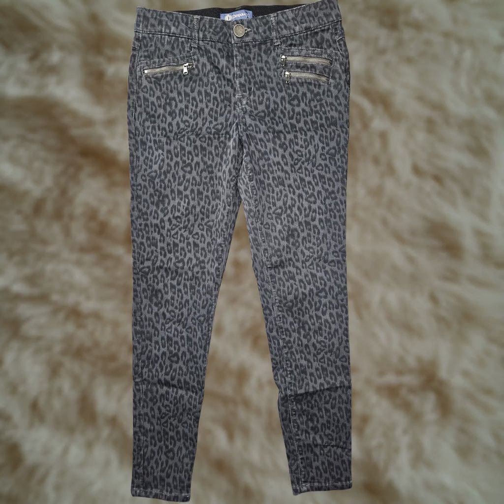 Vintage Democracy Skinny Jeans Womens 8 Gray Animal Print Stretch Zipper Size 30" / US 8 / IT 44 - 1 Thumbnail