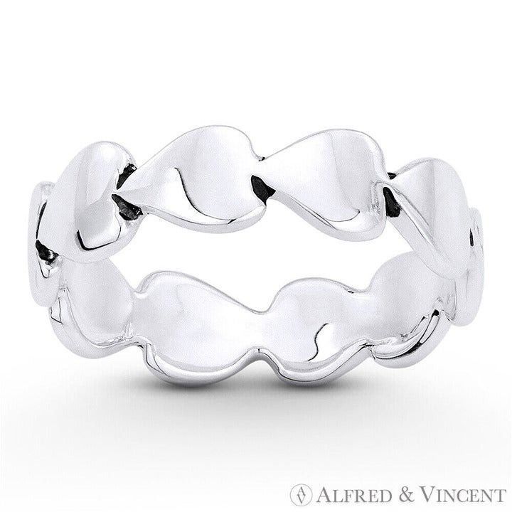 Other Multi-Heart Stackable Eternity Ring in .925 Sterling Silver Size ONE SIZE - 1 Preview