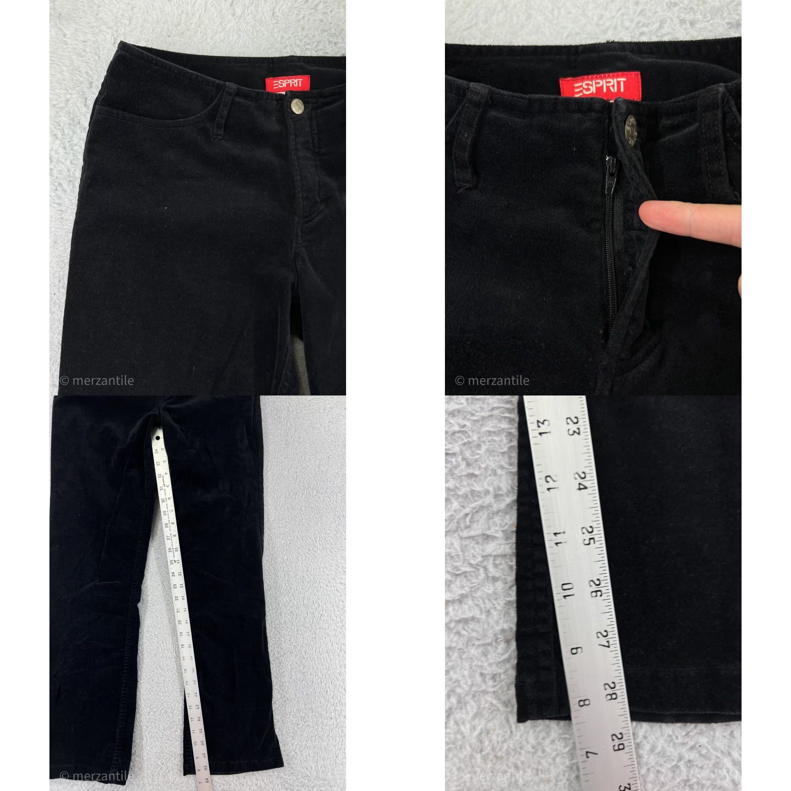 Esprit Esprit Womens Pants Chino Bootcut Black Corduroy Stretch Size 3 Casual Business Workwear Size 26" / US 2 / IT 38 - 8 Thumbnail