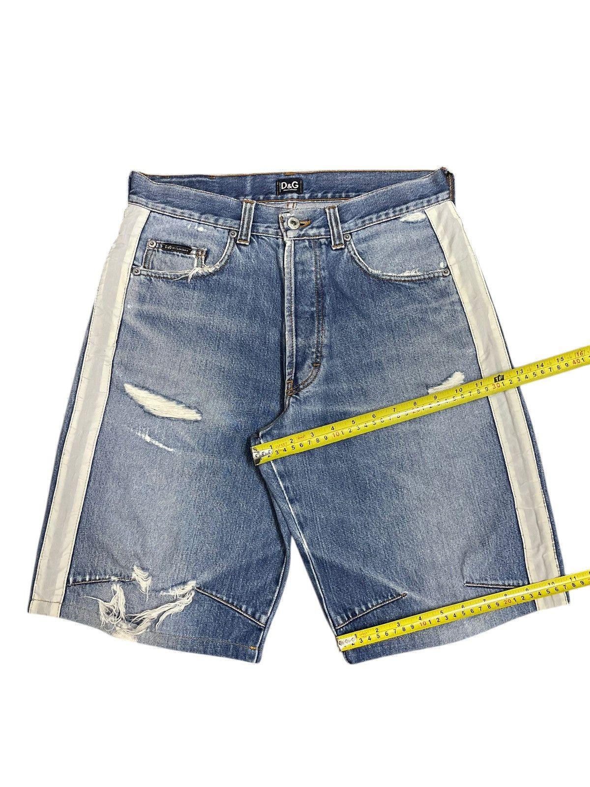 Dolce & Gabbana Vintage Y2K Dolce & Gabbana Distressed Side Tape Short Jeans Size US 32 / EU 48 - 18 Thumbnail
