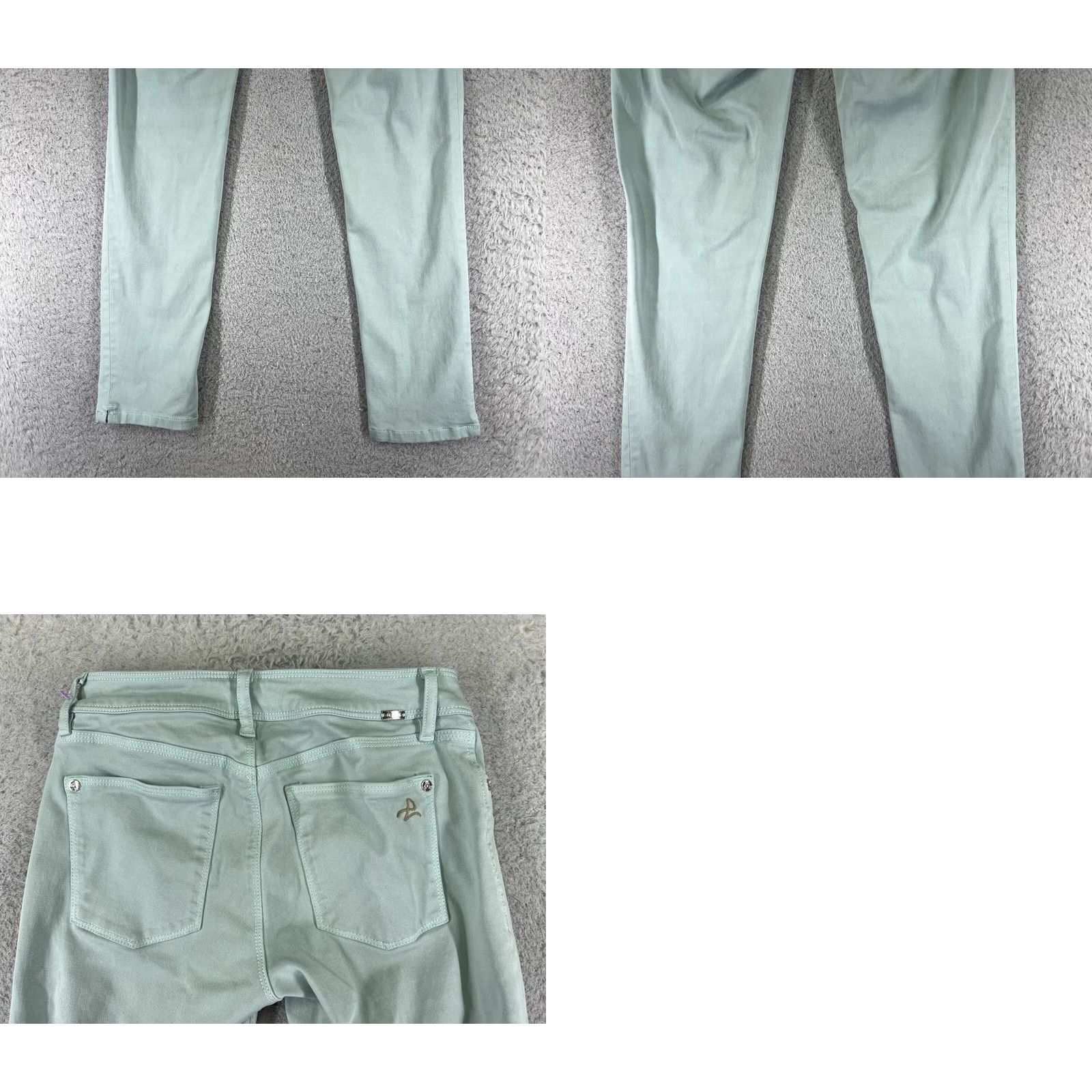DL1961 DL1961 Jeans Womens 25 Green Denim Regular Skinny 5-Pocket Logo Zipper Button Distressed City Vintage? Size 42" / US 20 - 10 Thumbnail