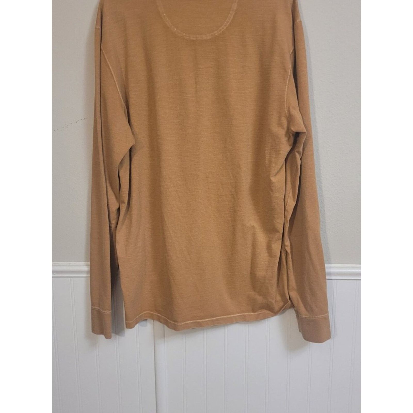 Alessandra Rich Alesbury Garment-Dyed Long Sleeve Henley Shirt Mustard L Size US L / EU 52-54 / 3 - 4 Thumbnail
