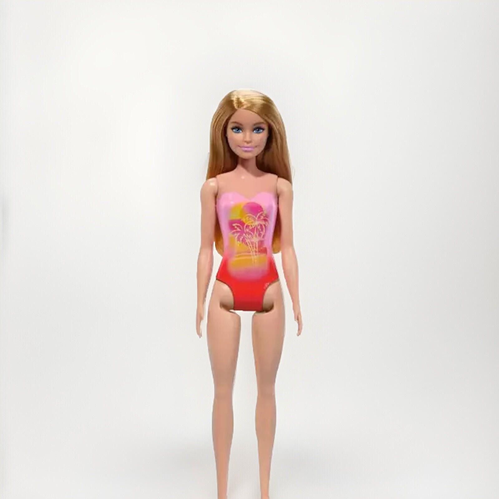Designer Barbie Beach Doll with Pink Graphic One-Piece Swimsuit Size ONE SIZE - 4 Thumbnail