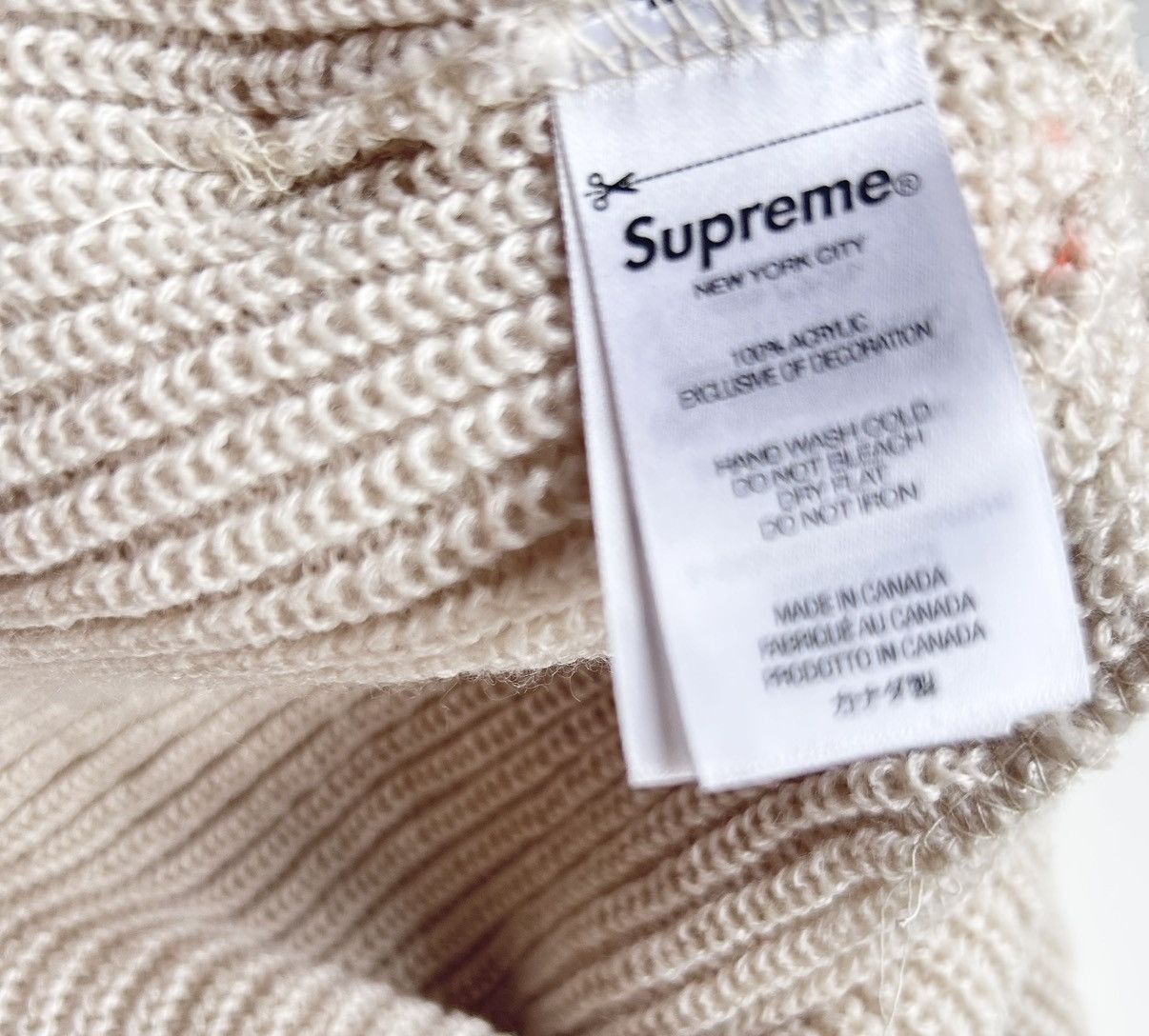 Supreme Supreme Loose Gauge Beanie BEIGE Size ONE SIZE - 3 Thumbnail
