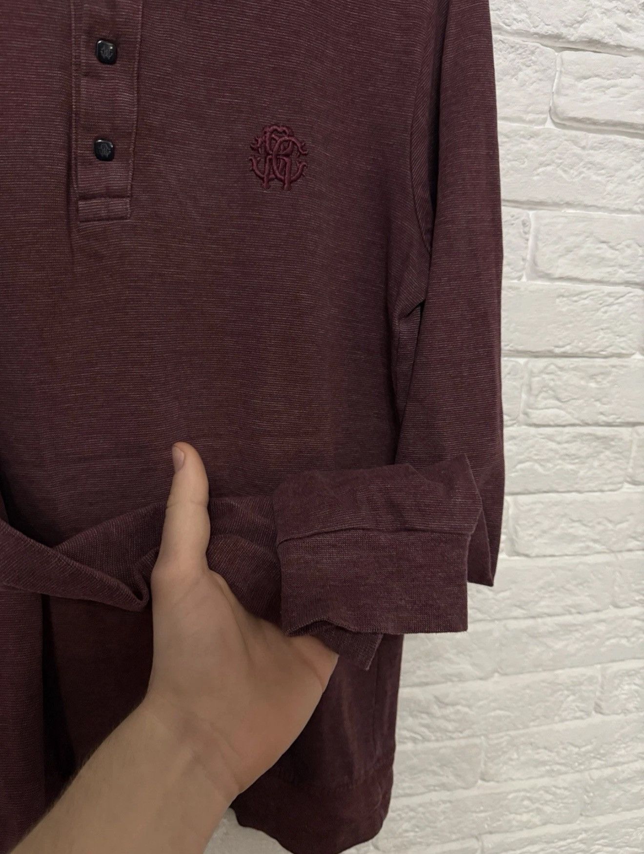 Roberto Cavalli Vintage Roberto Cavalli Rugby Longsleeved Washed Polo Shirt Size US M / EU 48-50 / 2 - 4 Thumbnail