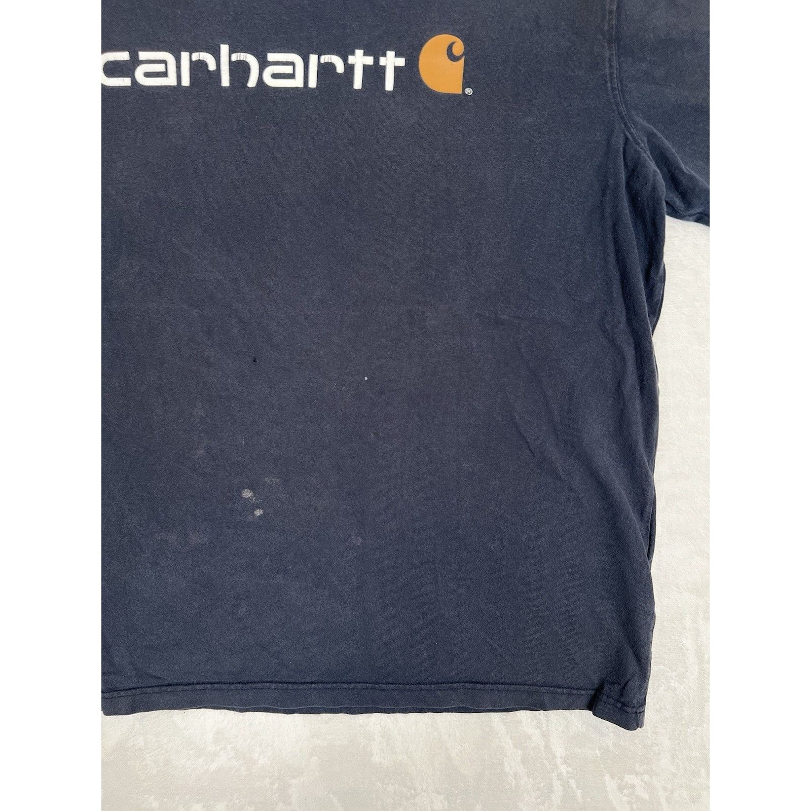 Carhartt Vintage Carhartt T-Shirt Size 2XL Navy Blue Spell Out Staine Size US XXL / EU 58 / 5 - 4 Thumbnail