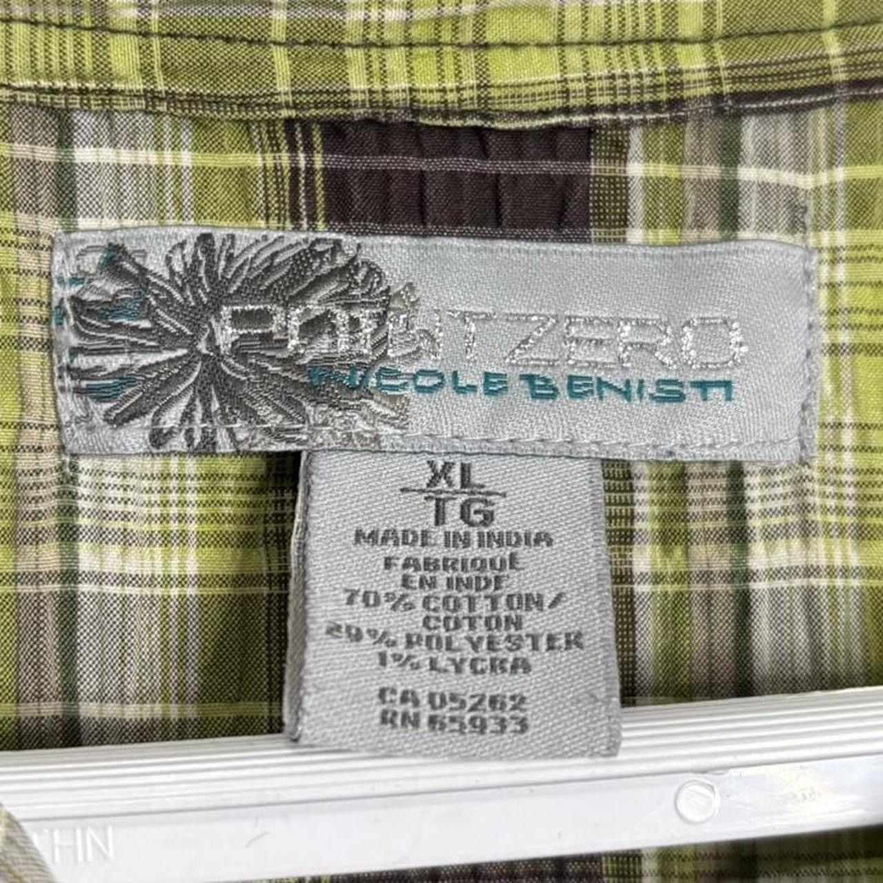Point Zero Vintage Y2K Plaid Yellow And Brown Button-Up Shirt Size XL / US 12-14 / IT 48-50 - 3 Thumbnail