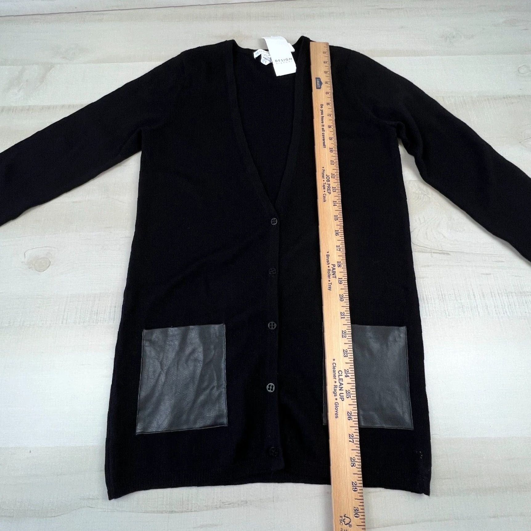 Vintage Design History Women Small Black Merino Wool V Neck Cardigan Sweater Size S / US 4 / IT 40 - 4 Thumbnail