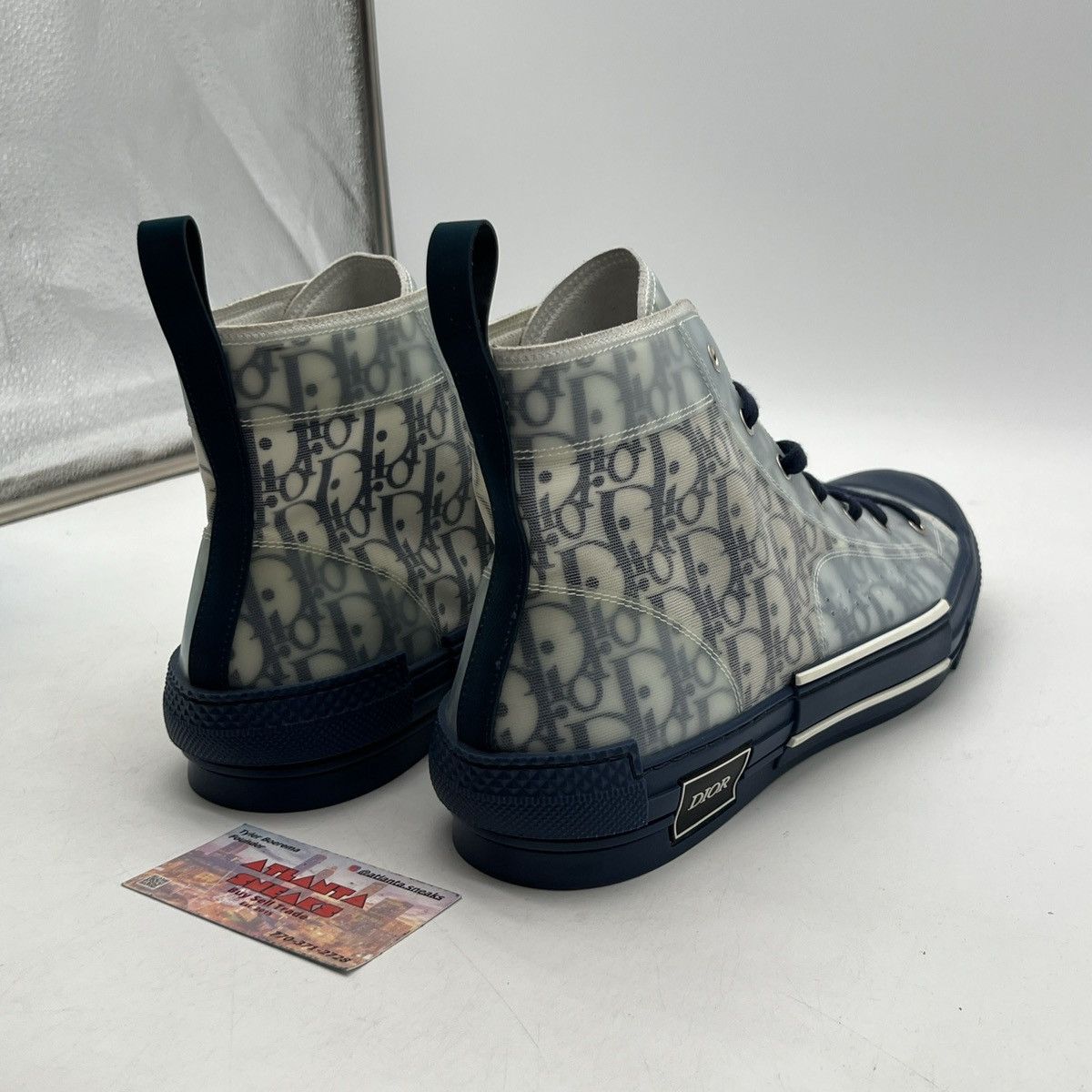 Dior Dior b23 high top blue oblique Size US 12 / EU 45 - 5 Thumbnail