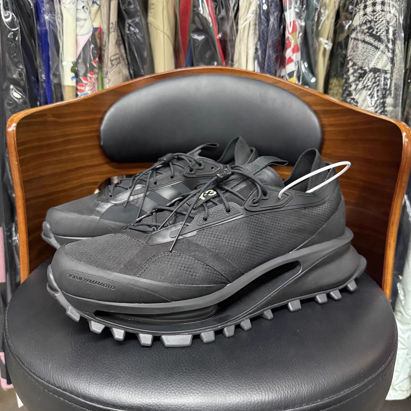 Y-3 Black Athletic Sneakers with Chunky Sole Size US 11.5 / EU 44-45 - 1 Thumbnail