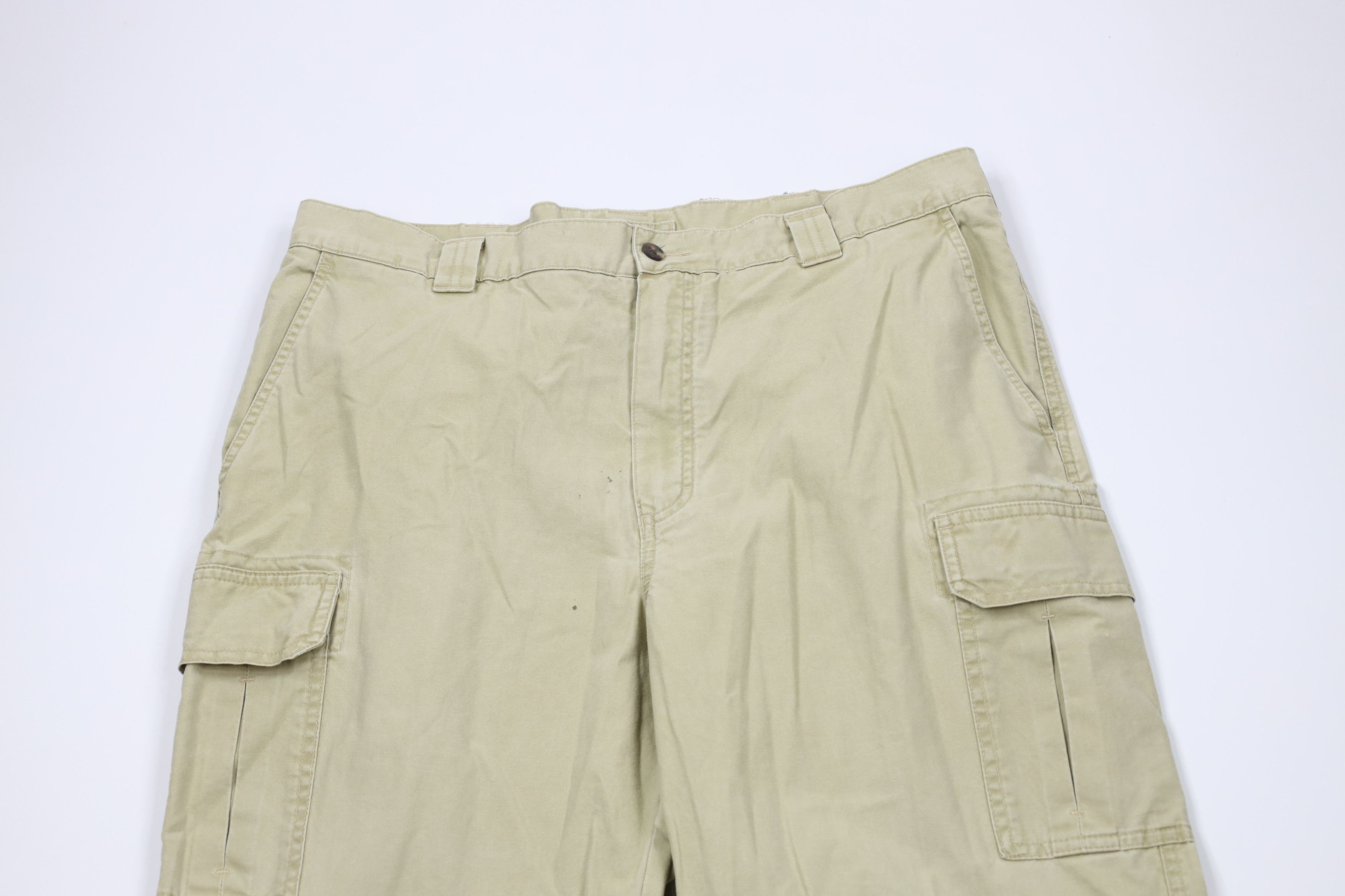 L.L. Bean × Vintage Vintage LL Bean Stonewash Wide Leg Cargo Pants Beige Cotton Size US 37 - 2 Thumbnail
