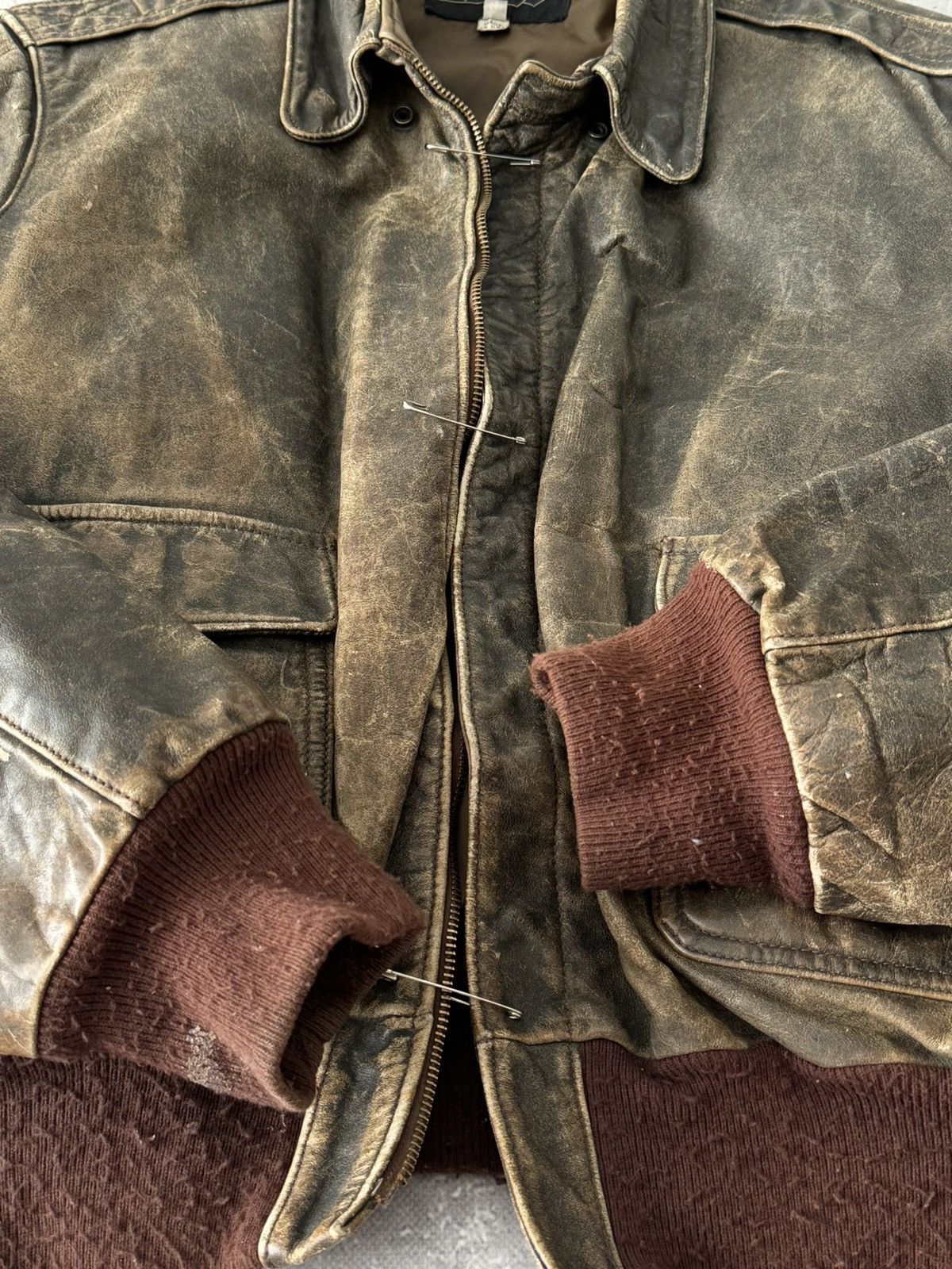 Vintage 1970s Vintage USAF A2 ‘Leonhard’ Flying Leather Faded Jacket Size US S / EU 44-46 / 1 - 8 Thumbnail