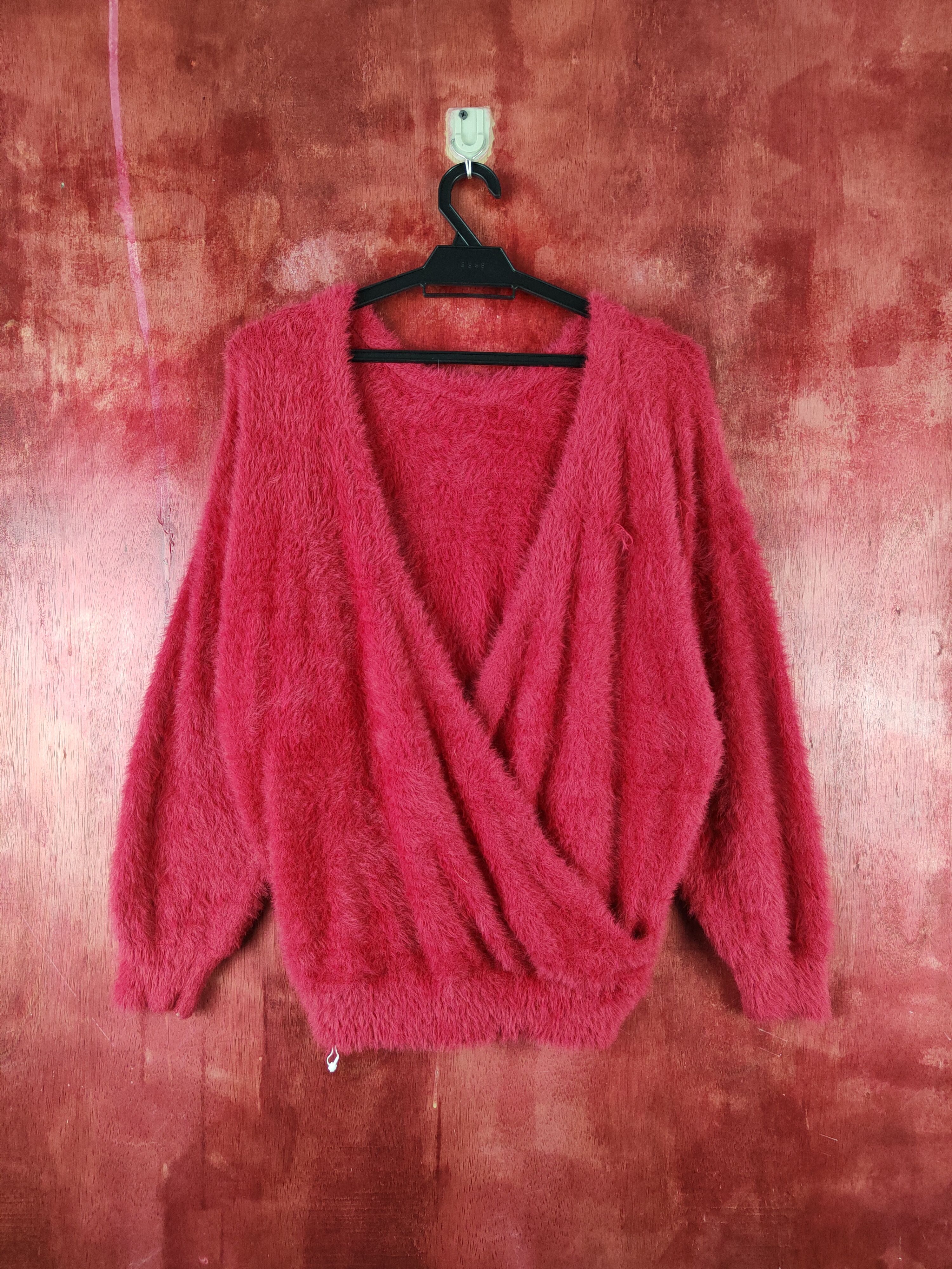 Homespun Knitwear K Red Shag Shaggy Fur Mohair Knitwear #S2192 Size M / US 6-8 / IT 42-44 - 1 Thumbnail