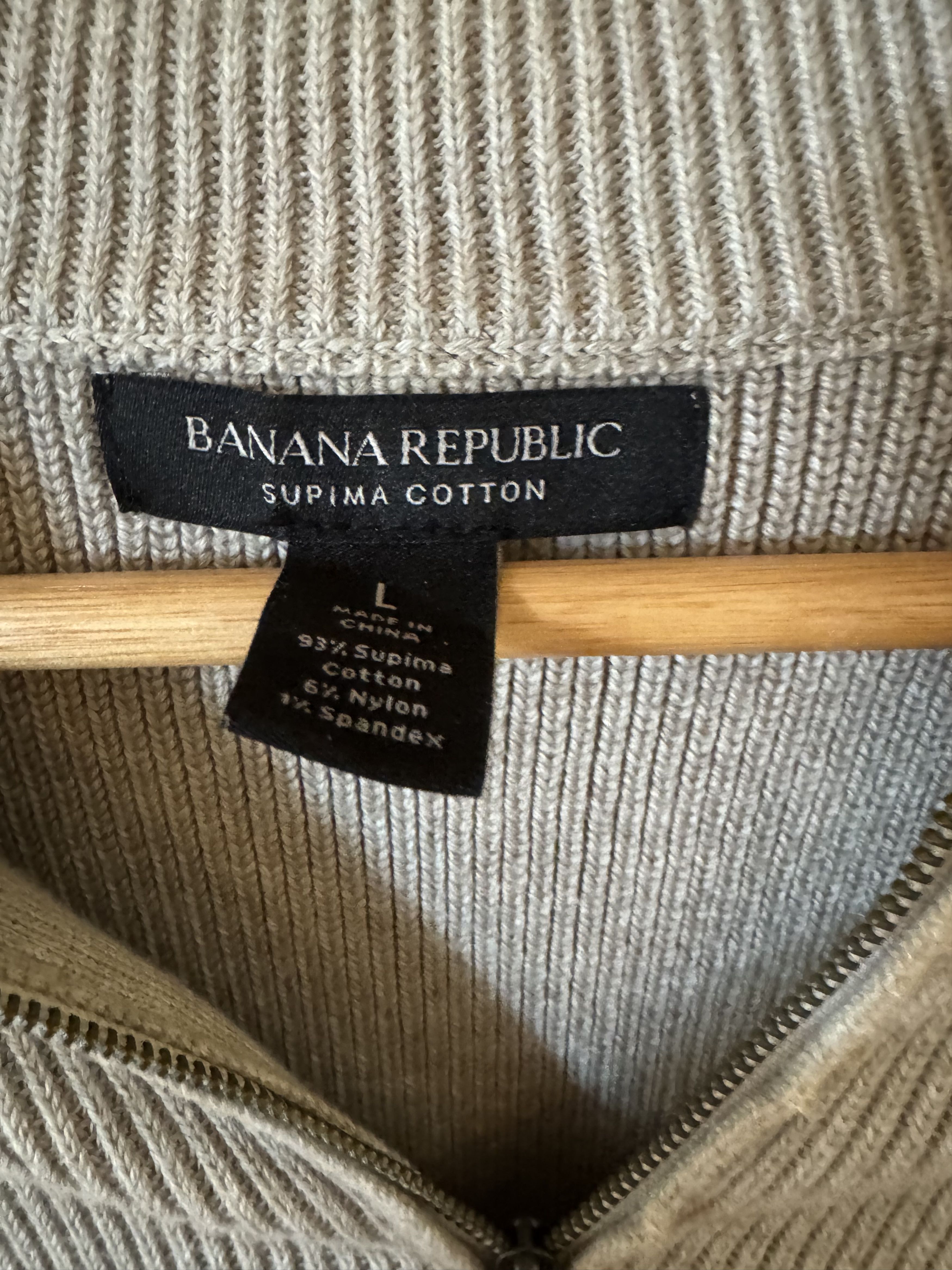 Banana Republic Banana Republic Light Brown Zip Up Sweater. US L Size US L / EU 52-54 / 3 - 2 Thumbnail