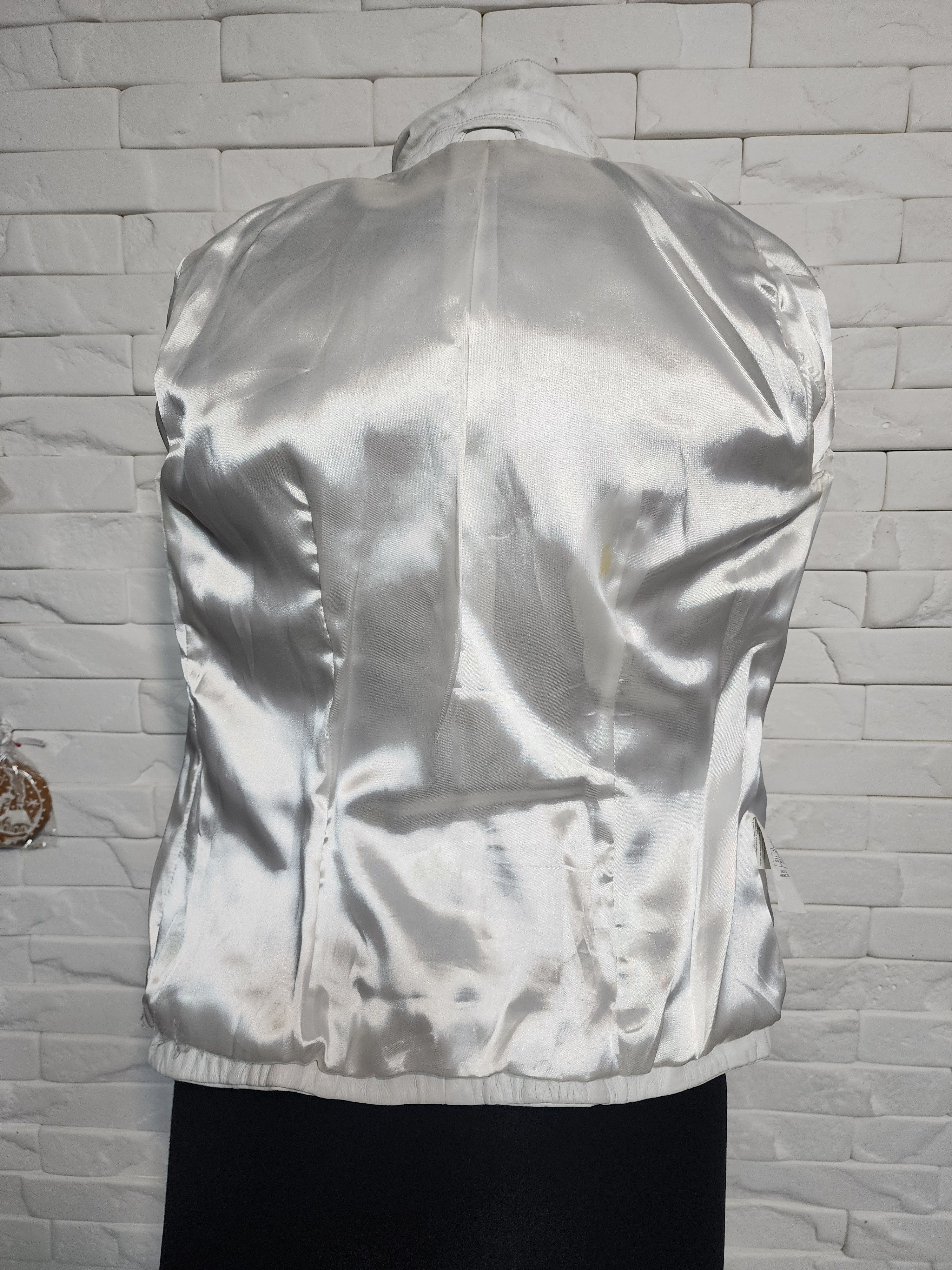 Other White Genuine Leather Jacket: Women's Button-Up Coat Size S / US 4 / IT 40 - 7 Thumbnail