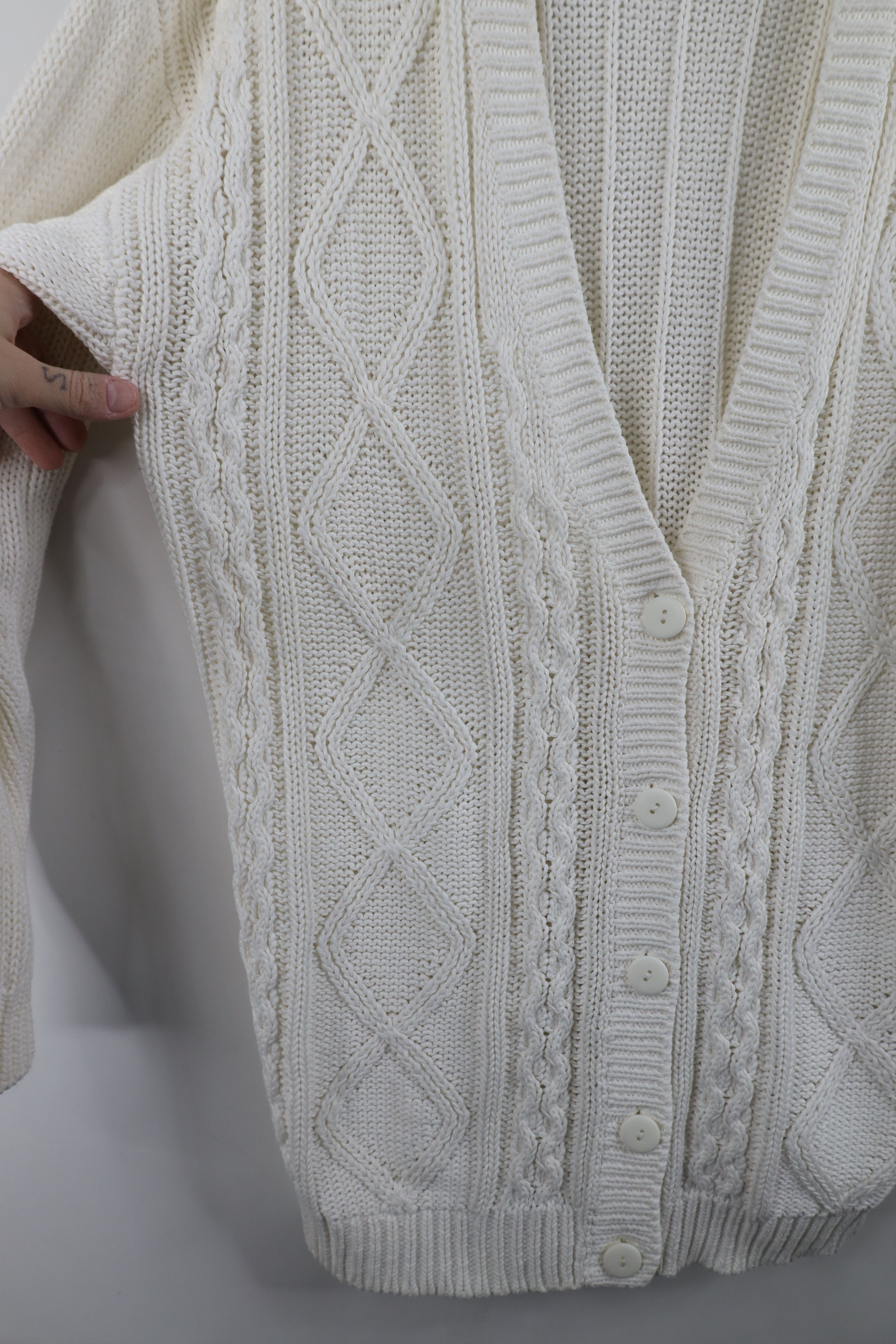 Vintage Vintage 90s Streetwear Fisherman Cable Knit Cardigan Sweater Size M / US 6-8 / IT 42-44 - 5 Thumbnail