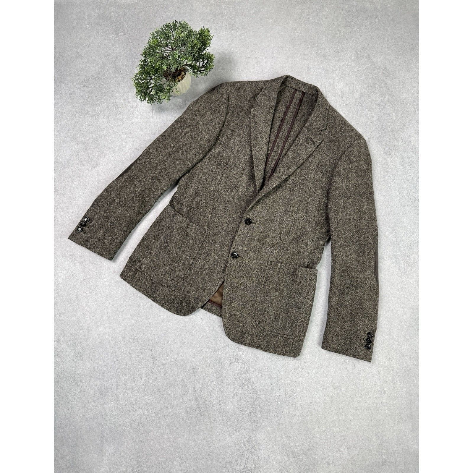 Donna Karan DNKY Donna Karan Men Wool Blazer Brown Size 40”/110cm Jacket Size 40R - 1 Thumbnail