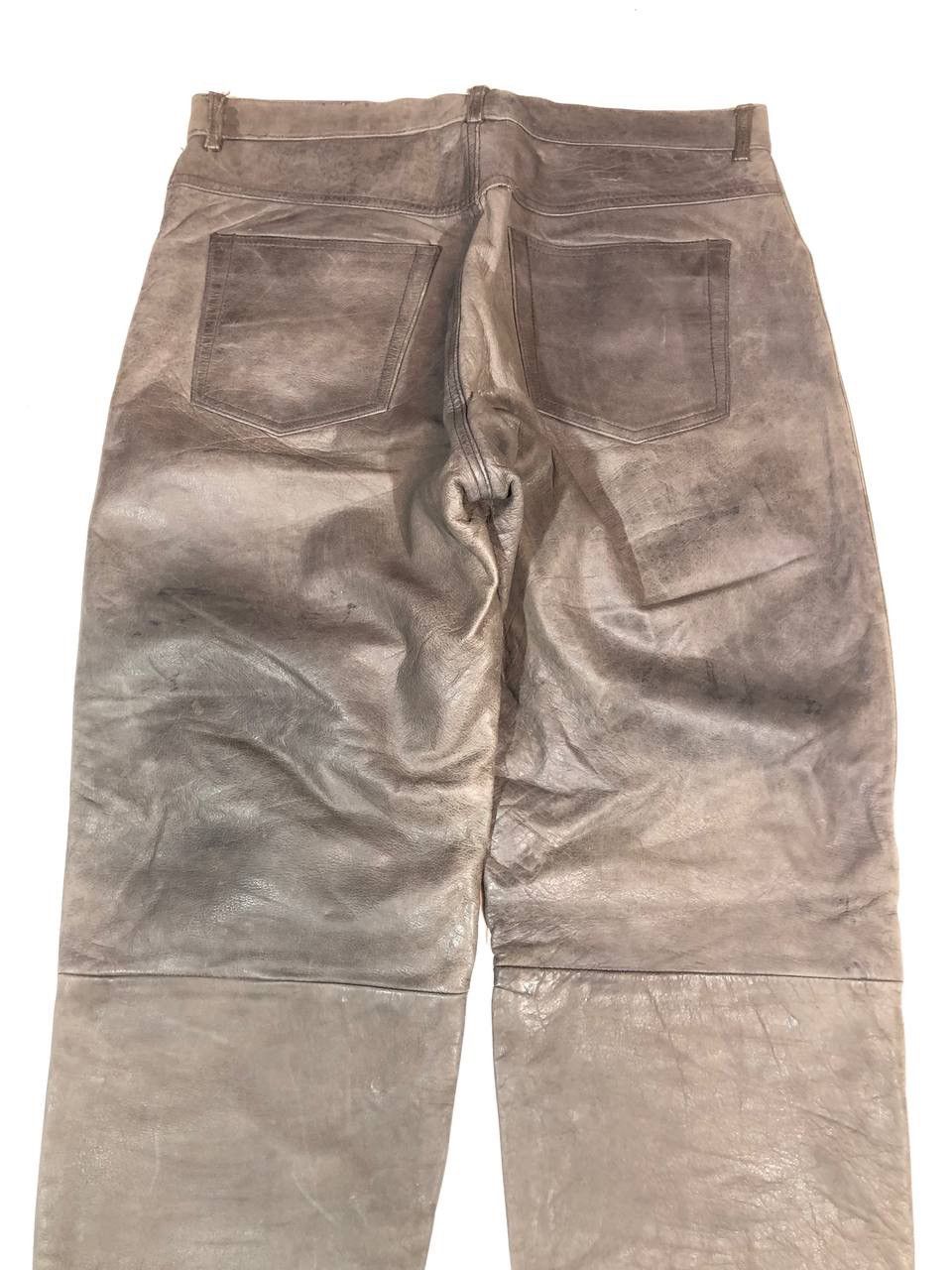 Leather × Vintage Blue Steel Moto Biker Leather Pants Size US 34 / EU 50 - 8 Thumbnail