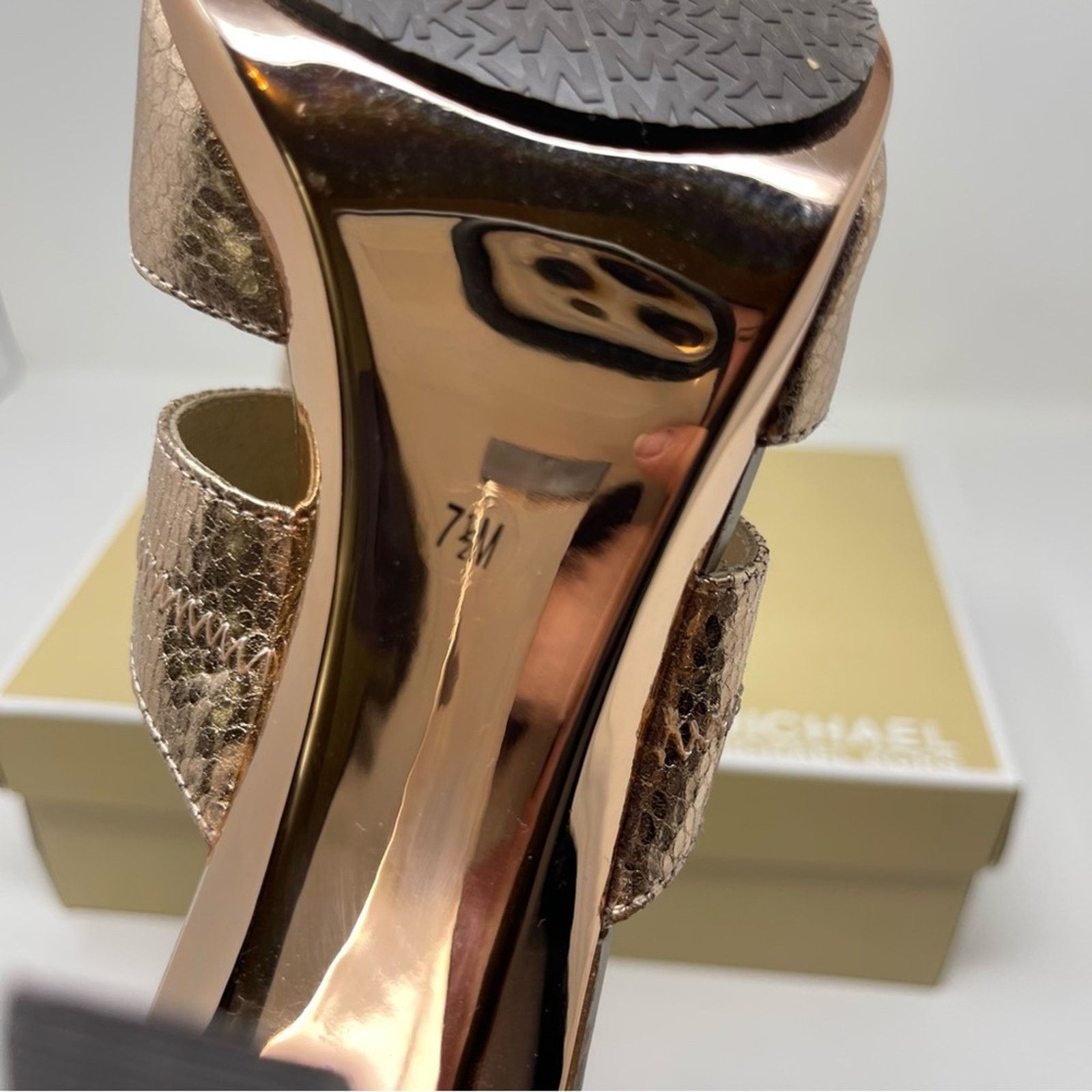 Michael Kors New MICHAEL Michael Kors Women's Metallic Berkley T-strap Size US 7.5 / IT 37.5 - 5 Thumbnail