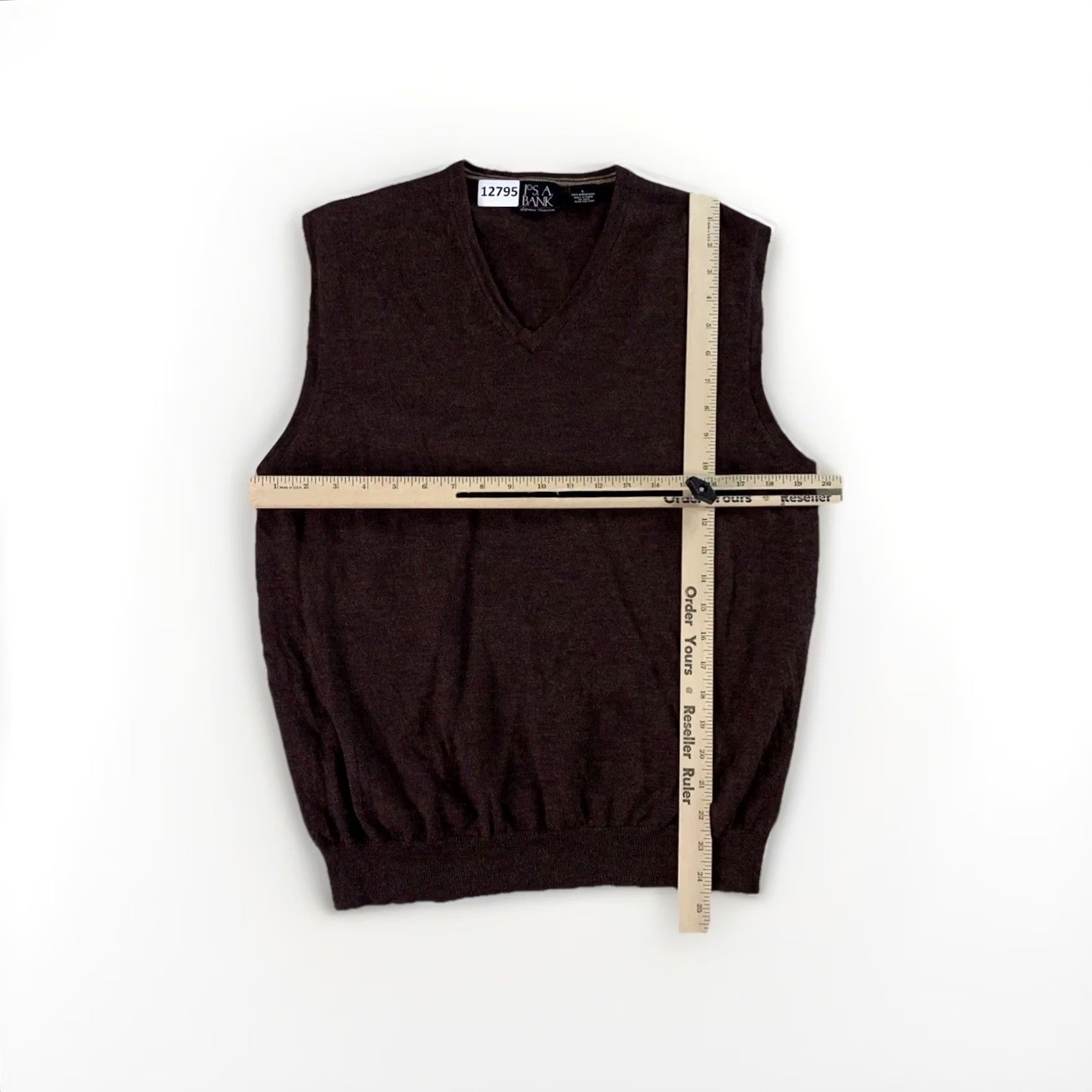 Jos. A. Bank Jos A Bank 100% Merino Wool Brown Knit Sweater Vest Mens Large-12795 Size US L / EU 52-54 / 3 - 2 Thumbnail
