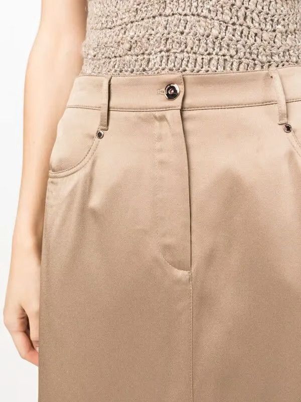 Brunello Cucinelli o1y0725 Midi Skirt in Light Brown Size 30" / US 8 / IT 44 - 2 Thumbnail